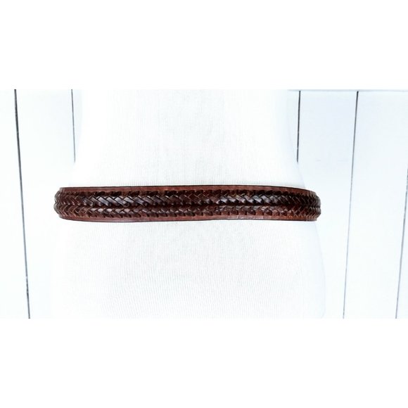 Vintage brown leather braided belt/boho/hippie leather boho belt/38 - Picture 3 of 3
